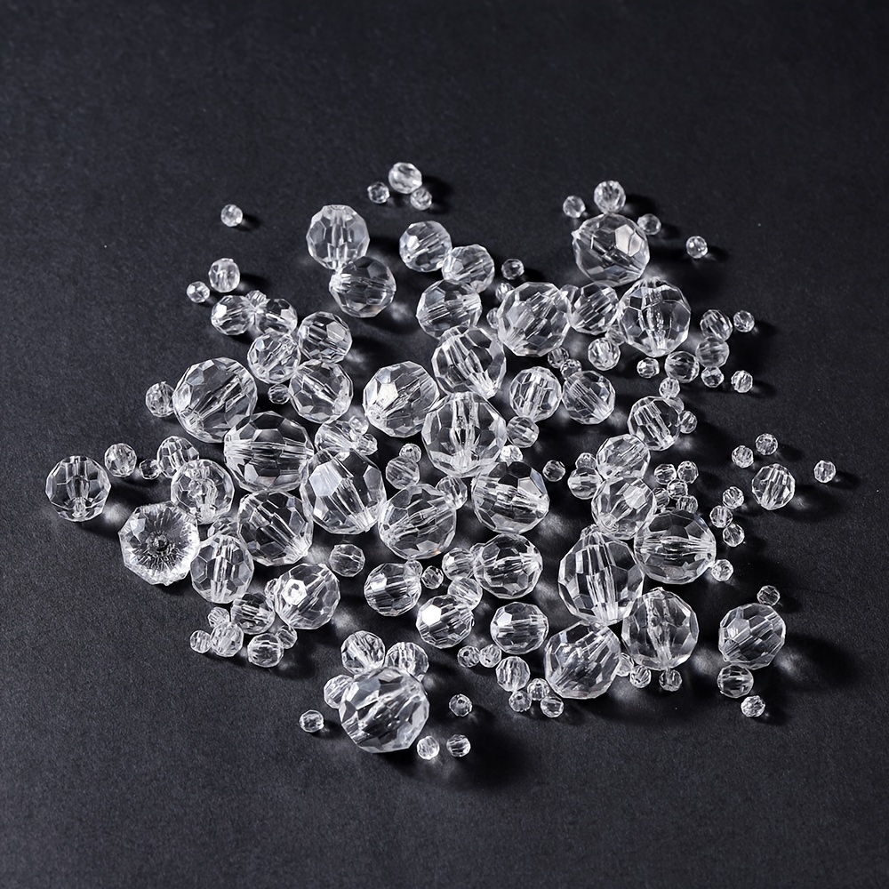 75pcs/set 0.196*0.295 Diameter Sparkling Crystal Beads Faceted Glass  Beads Bulk Spacer Beads For DIY Bracelet Artificial Jewelry Making  Accessories