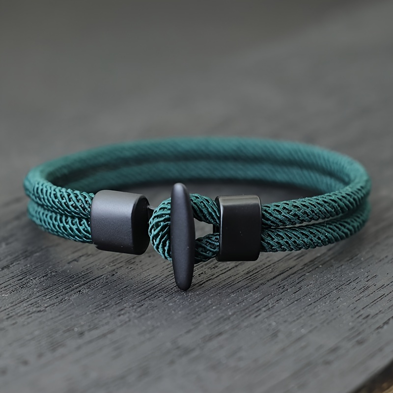 Simple Design Milan Rope Bracelet Handmade Men's Survival - Temu