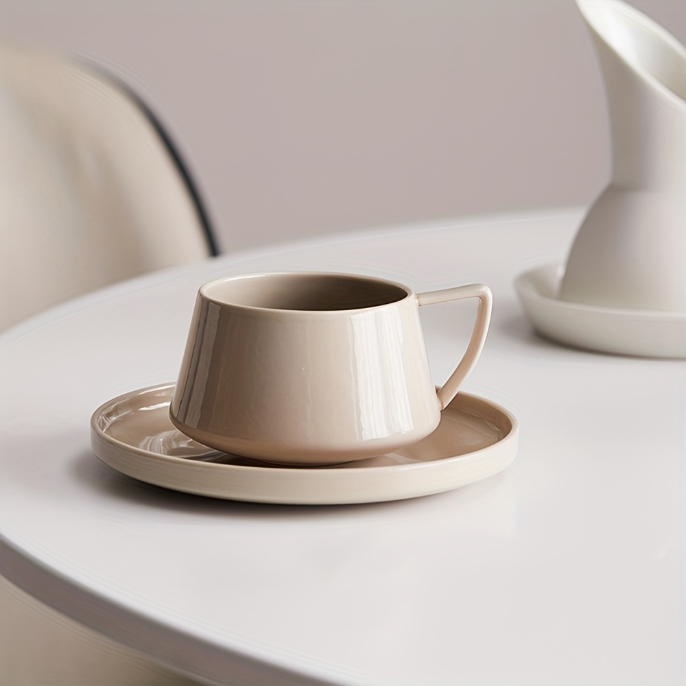 320ml Ceramic Coffee Cup And Saucer Set - Reusable, Multipurpose, Hand Wash Only