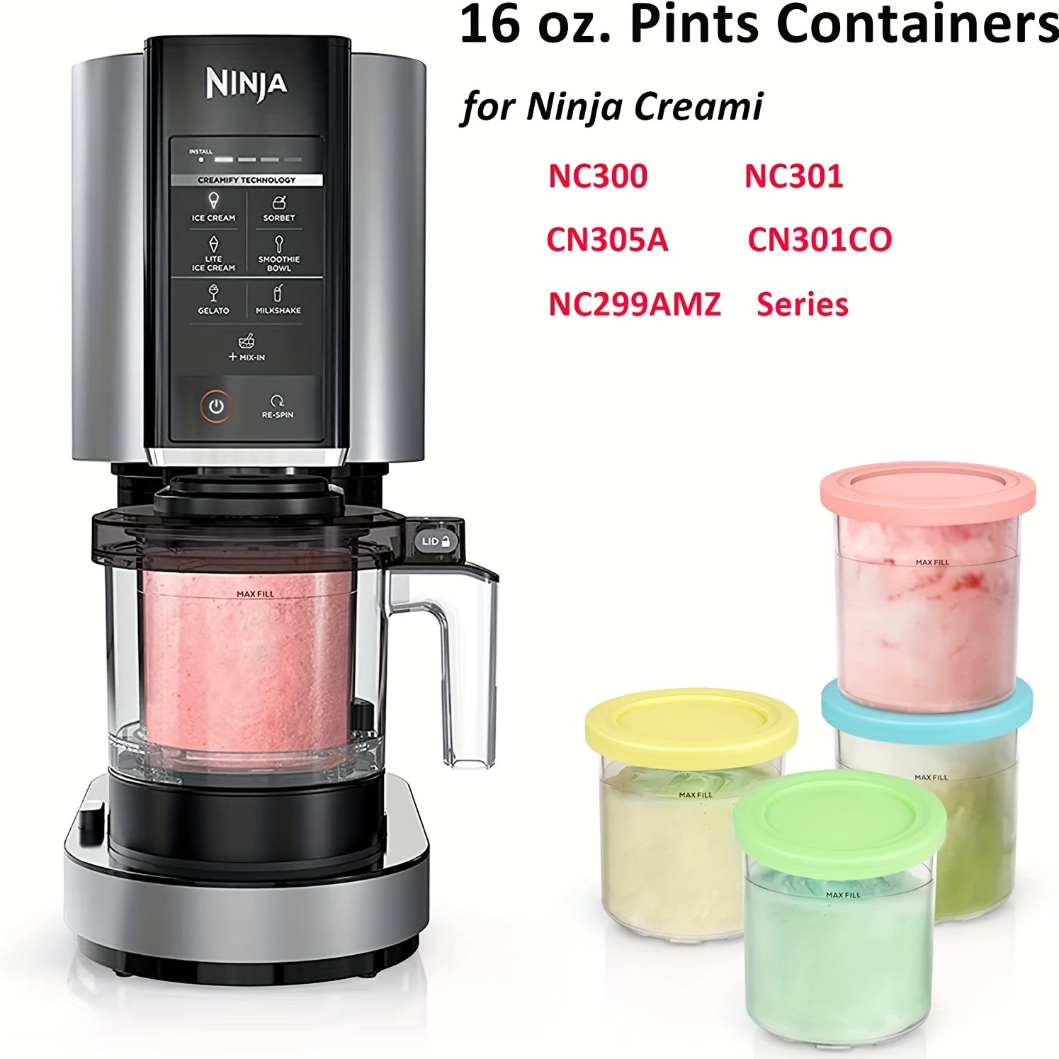  Ice Cream Containers for Ninja Creami Pint Containers