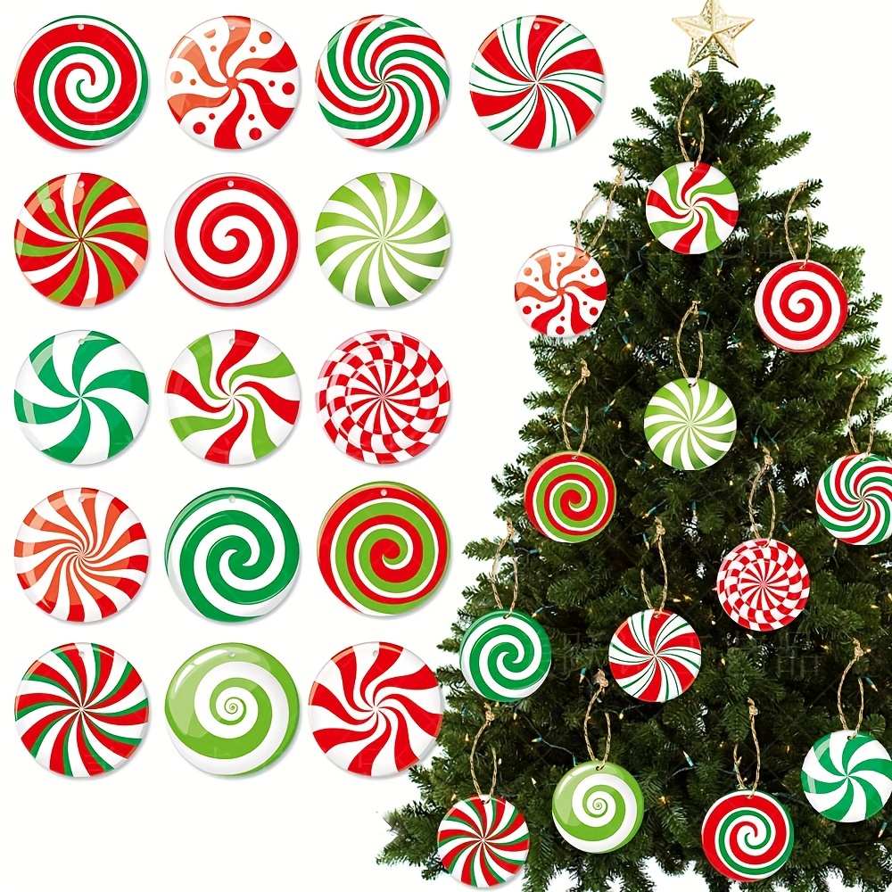 1 set 32 pcs christmas decoration arrangement candy hanging ornament charms holiday decoration hanging tag hanging christmas tree indoor outdoor house yard christmas supplies details 0