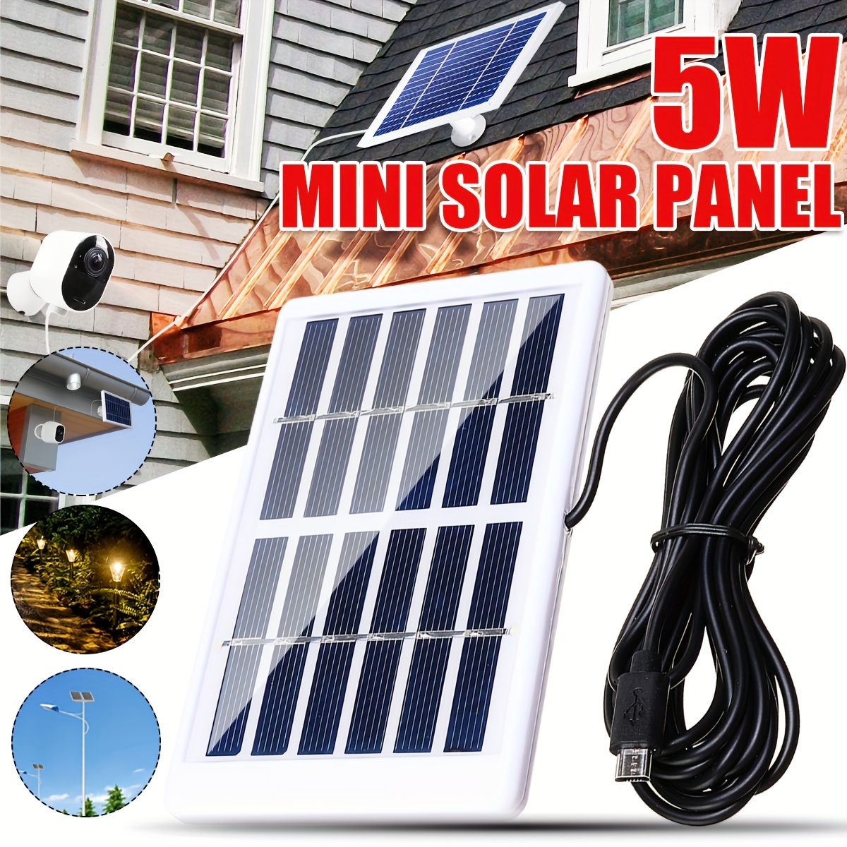 1 Unidad Mini Panel Solar Usb 5w 6v Mono Panel Alimentación - Temu Spain