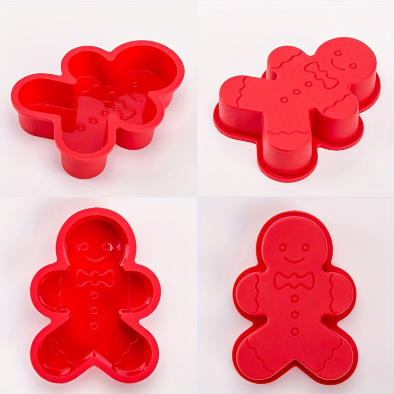 Christmas Cake Mold 3d Silicone Mold Gingerbread Man House - Temu