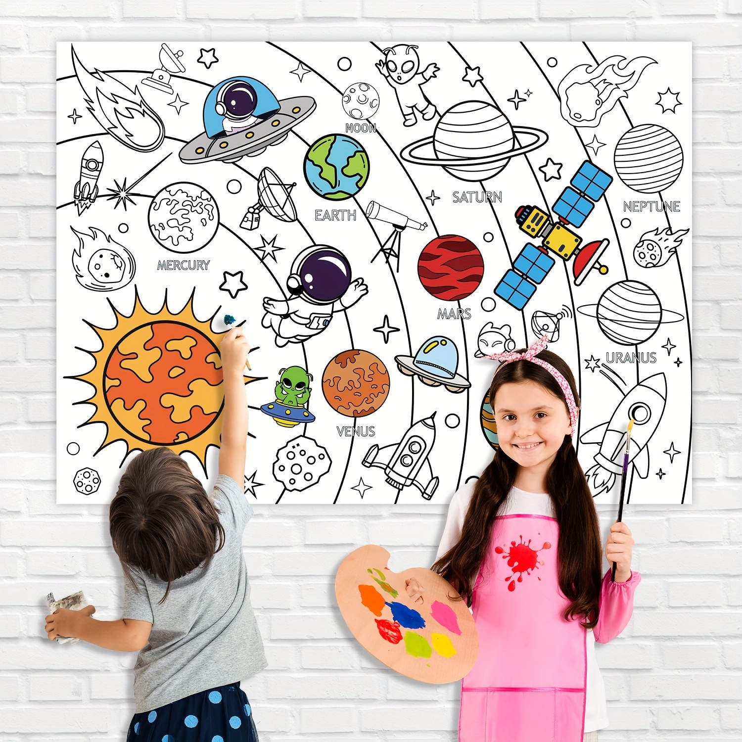 

Giant Coloring Poster For Classroom Wall - Birthday Activity Poster/table Cover, Perfect For School Parties, Birthday Party And Special Events Decoration