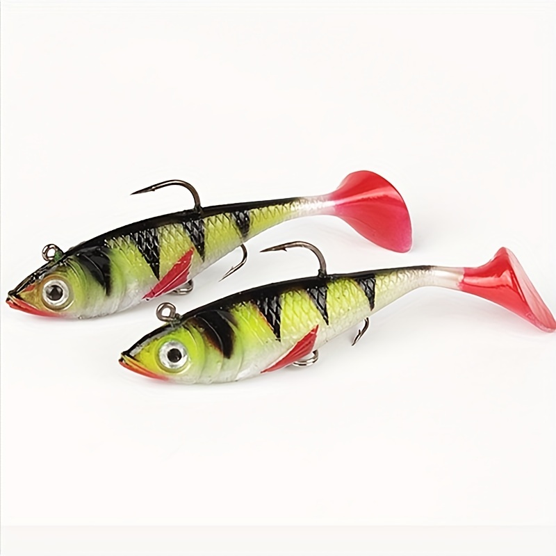 1pc Simulated Soft Paddle Tail Fishing Lures for Bass, Trout, and Crappie -  Includes Jigs and Treble Hooks - Ideal for Freshwater and Saltwater Fishin