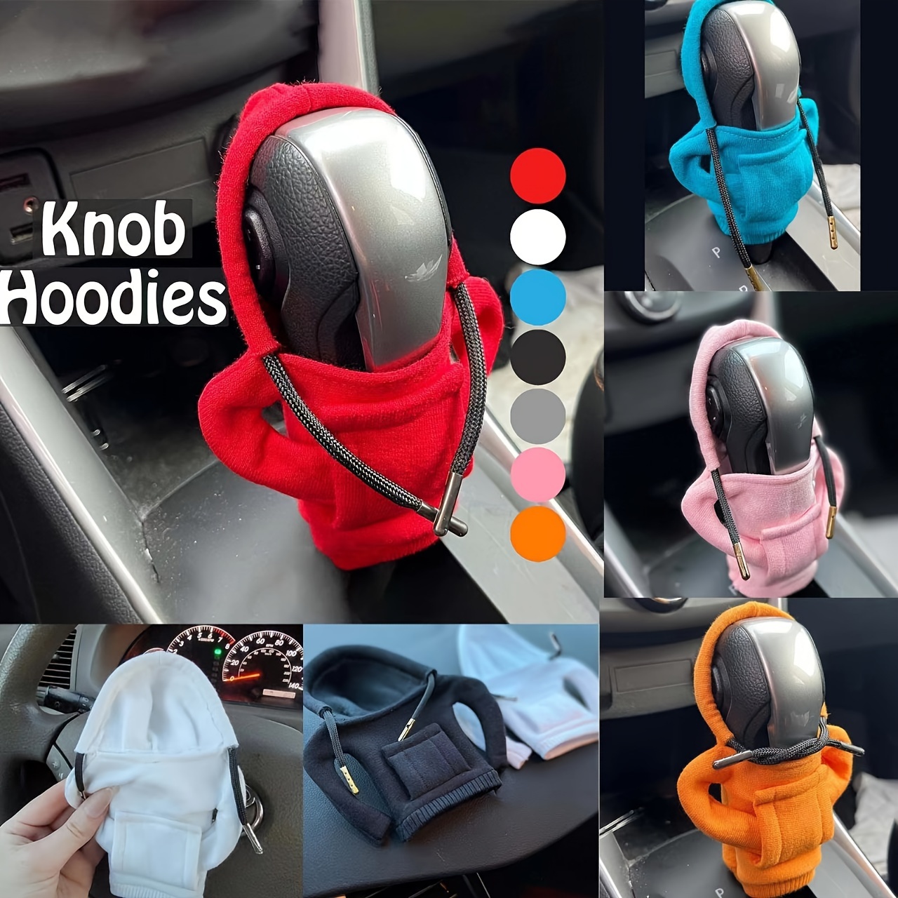 Car Gear Handle Cover Gear Lever Small Sweater Hooded - Temu