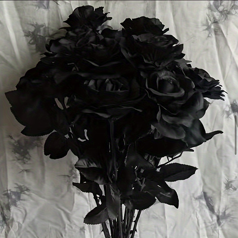 Black Flower Arrangement Monochromatic Paper Flowers Fantasy Black