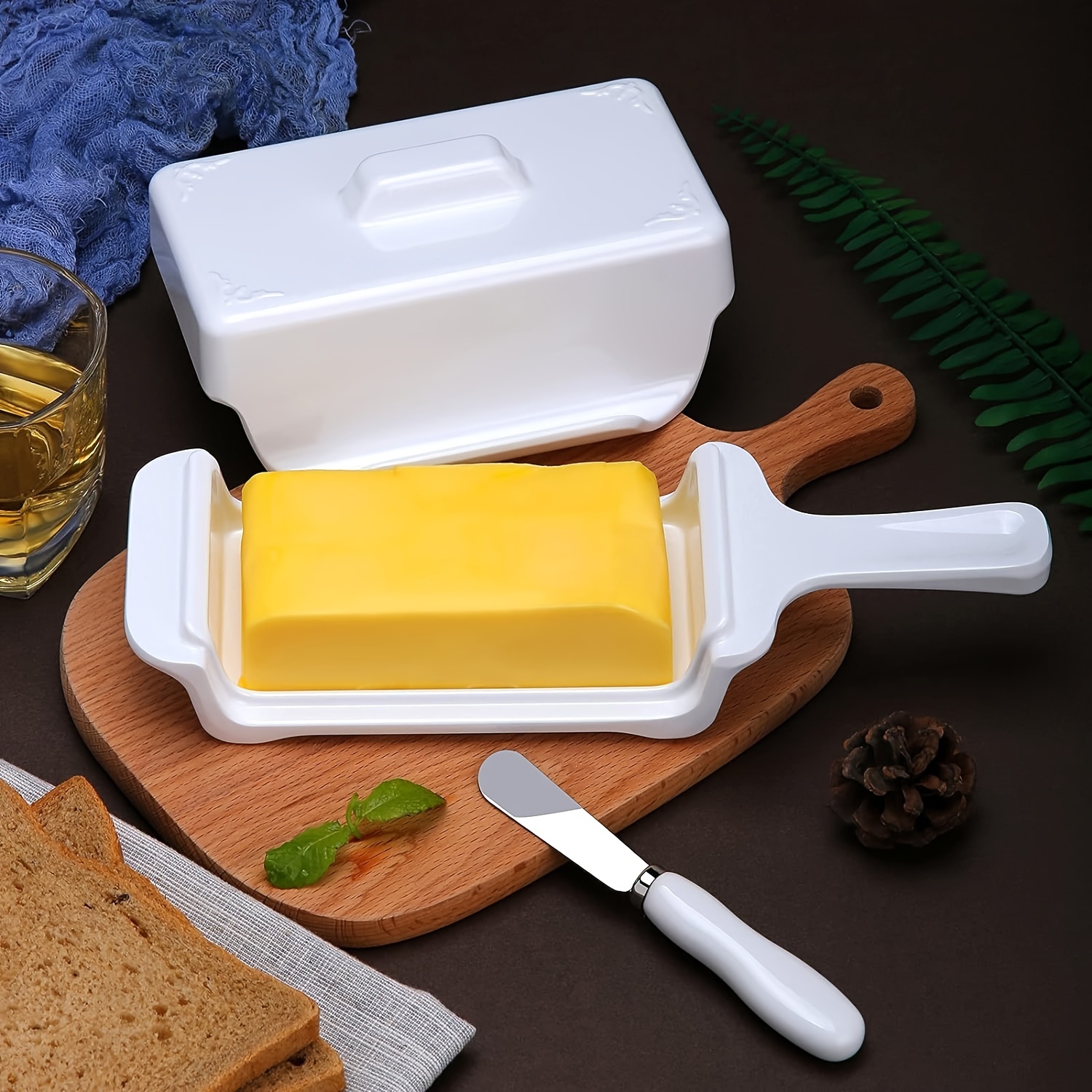 DealDell Boîte à beurre pour beurre avec couvercle et emporte