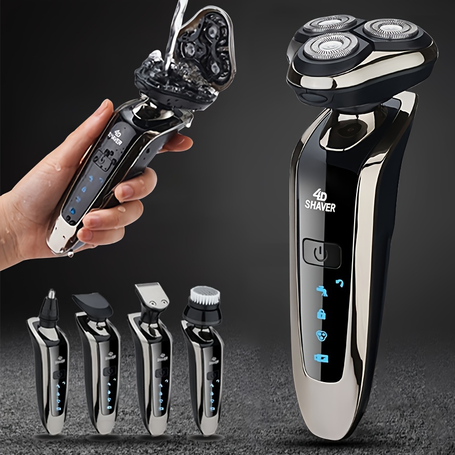  Maquinilla de afeitar eléctrica para hombres, afeitadora  eléctrica recíproca, sistema de afeitado de 3 cuchillas, máquina de afeitar  recargable por USB para hombres, afeitadora de afeitar y peluquería :  Belleza y