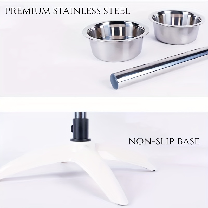 Elevated Dog Feeder Stand With 2 Stainless Steel Bowls, Non-slip 4 Height  Adjustable Dog Feeding Bowls Reduces Neck Strain And Improves Digestion -  Temu