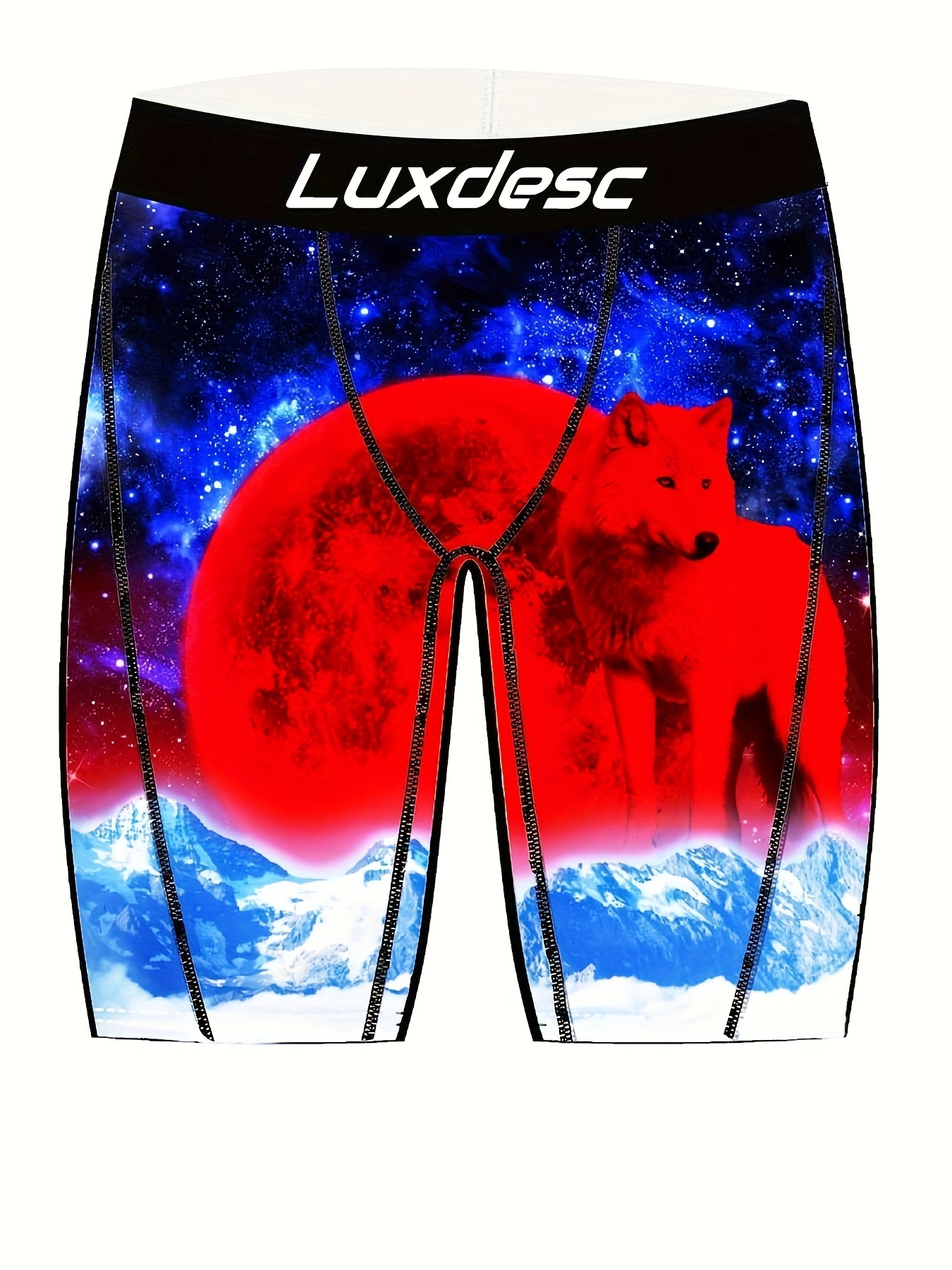 1pc Plus Size Men's Breathable Boxer Briefs With Trendy Print