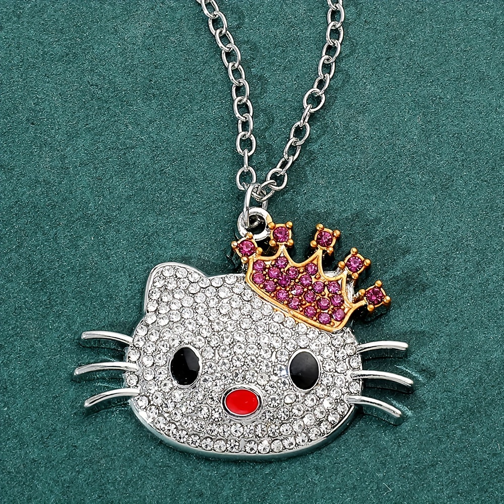 1pc Y2K Jewelry Cute Openable Sanrio Hello Kitty Cat Pendant Necklace For  Girls, Student, Birthday Gifts