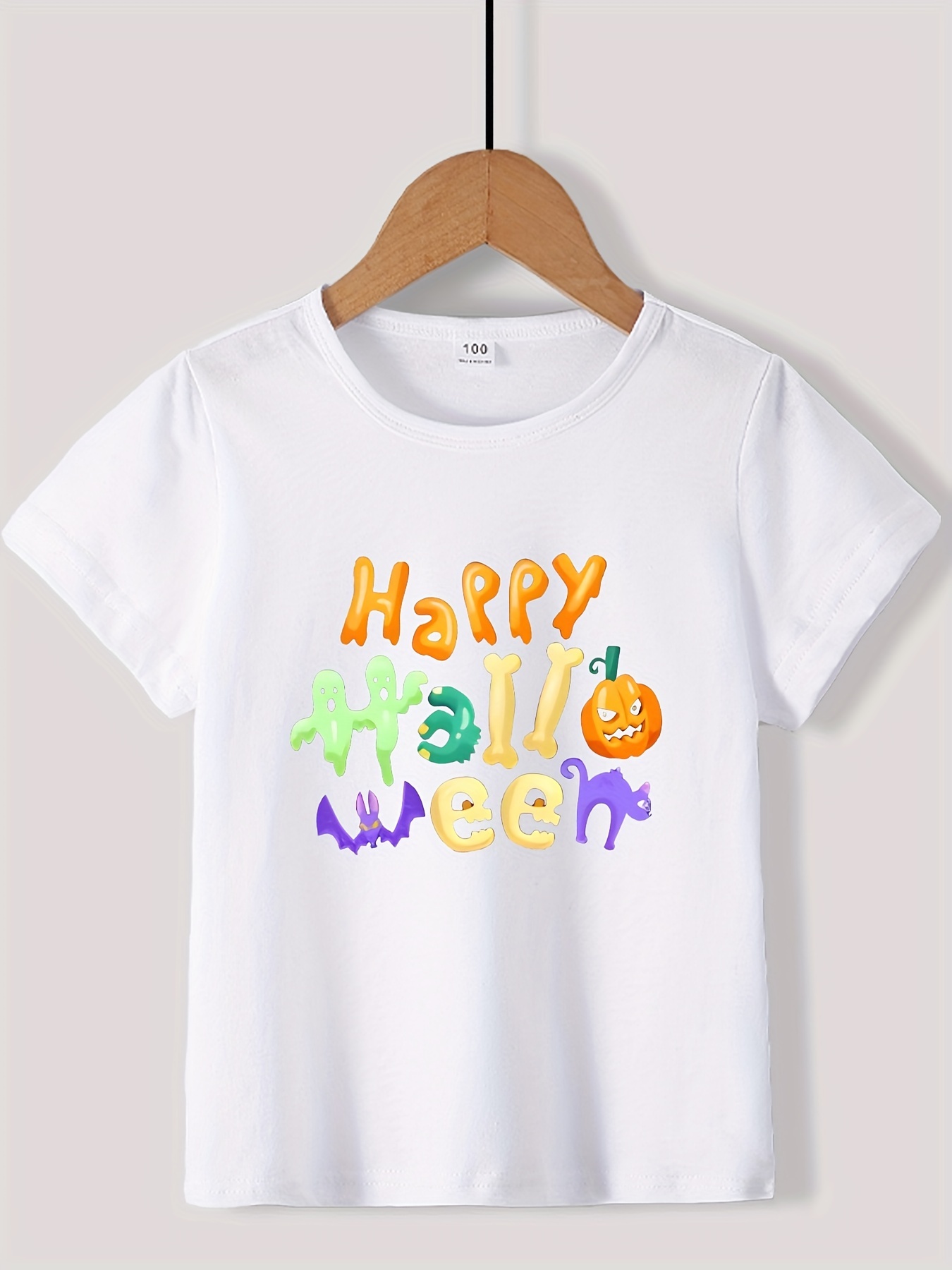 Happy Halloween Print T Shirt Tees For Kids Boys Casual Short