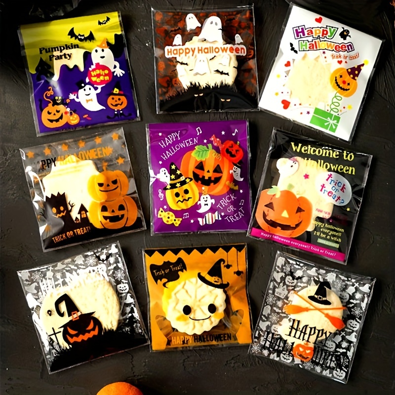 100 Bolsas Celofán Halloween Bolsas Autoadhesivas - Temu