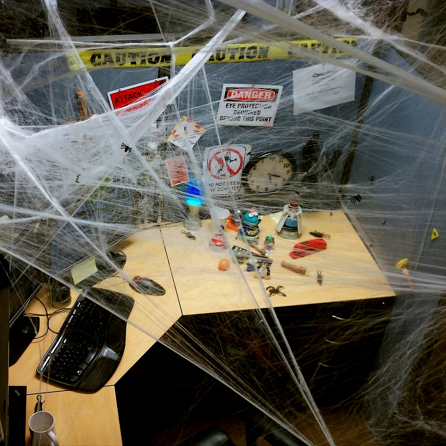 Riesiges Halloween-Spinnennetz Mit Spinne – 508 Cm Netz + 125 Cm Spinne Für Garten, Haus & Party-Deko