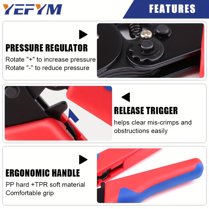 Ferrule Crimping Tool,Knoweasy HSC8 6-4A Crimping Tool and Wire Ferrule  Crimper Used for 0.25-6.0mm²/AWG23-10 Cable End Sleeves