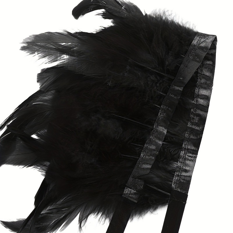 Punk Collar Shoulder Accessories Gothic Feather Belt Shawl Suit