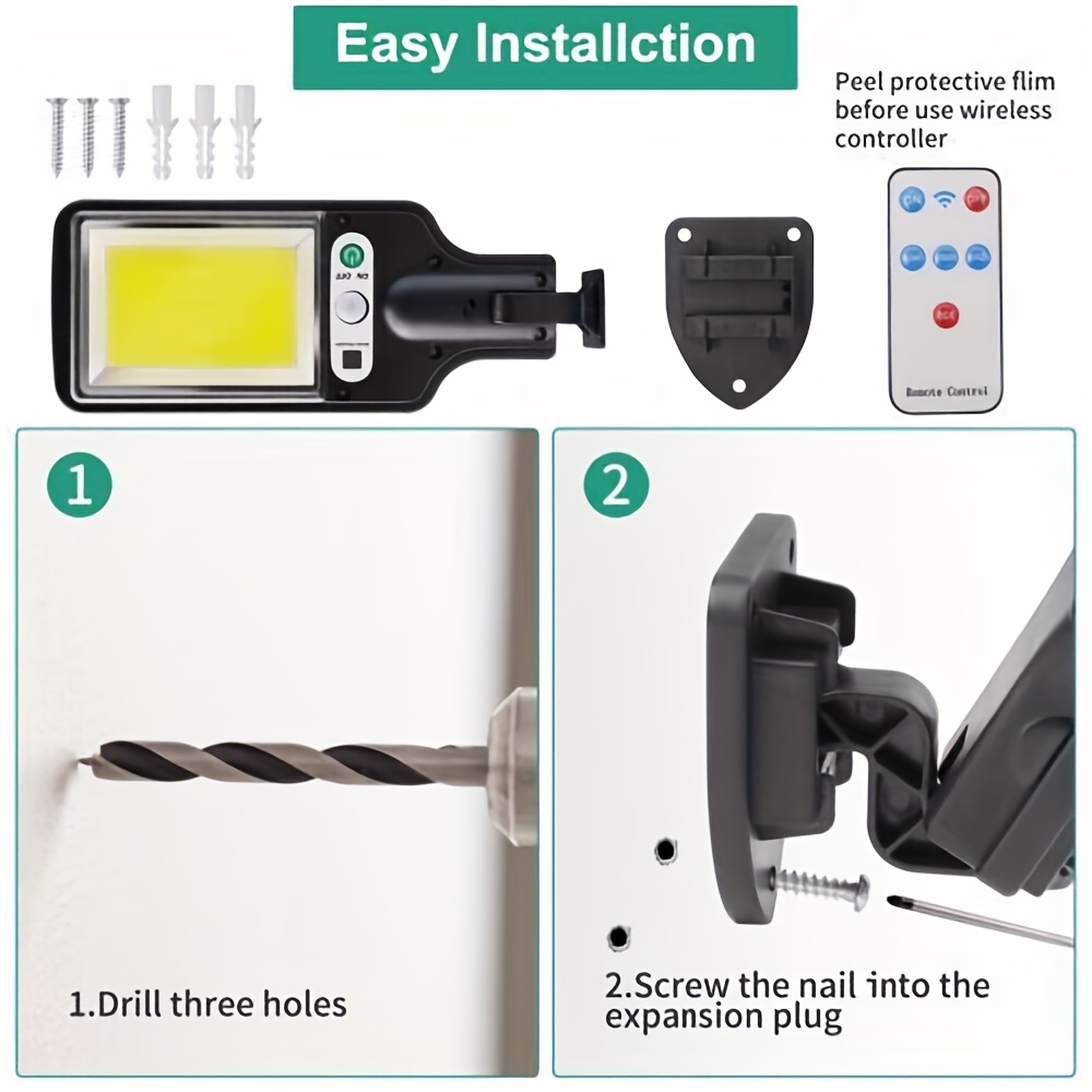 outdoor solar led wall lam 3 human body induction remote for garage door street lighting details 4