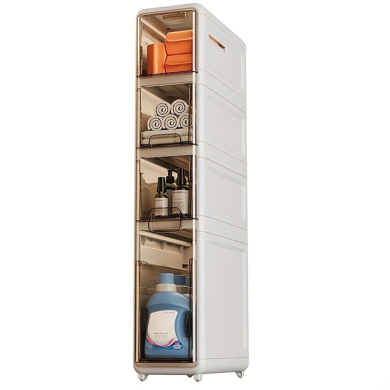  Waterproof Cabinet Toilet Storage Rack Narrow Side Cabinet  Shelf Crevice Storage with Wheels, with Storage Toilet Paper, Detergent,  Bathroom Kitchen for Small Spaces : Home & Kitchen