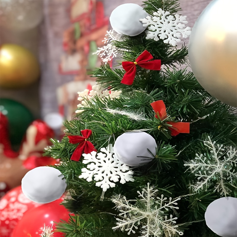 Christmas Decoration Fake Snowballs White Plush Simulation - Temu