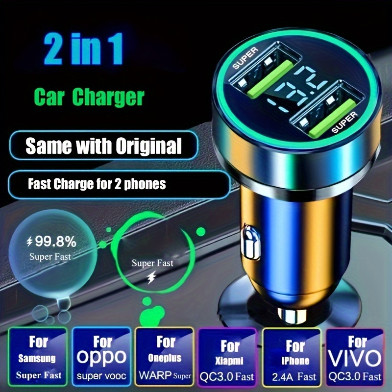 Fast Charge 3.0 Autoladegerät Steckdose 12V/24V 36W Aluminium USB  Schnellladegerät (Blau)