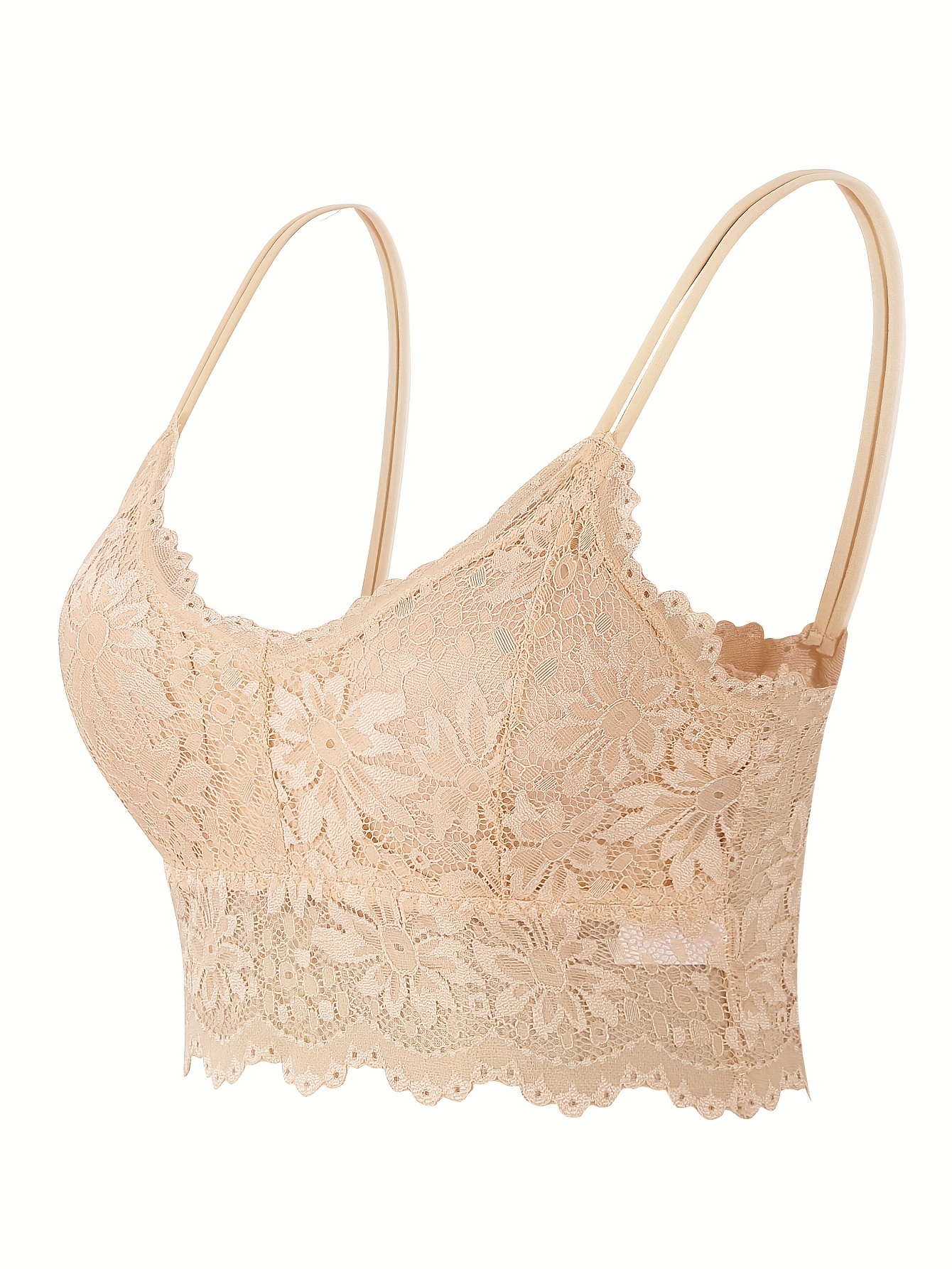 Hollow out Wireless Bra Ivory