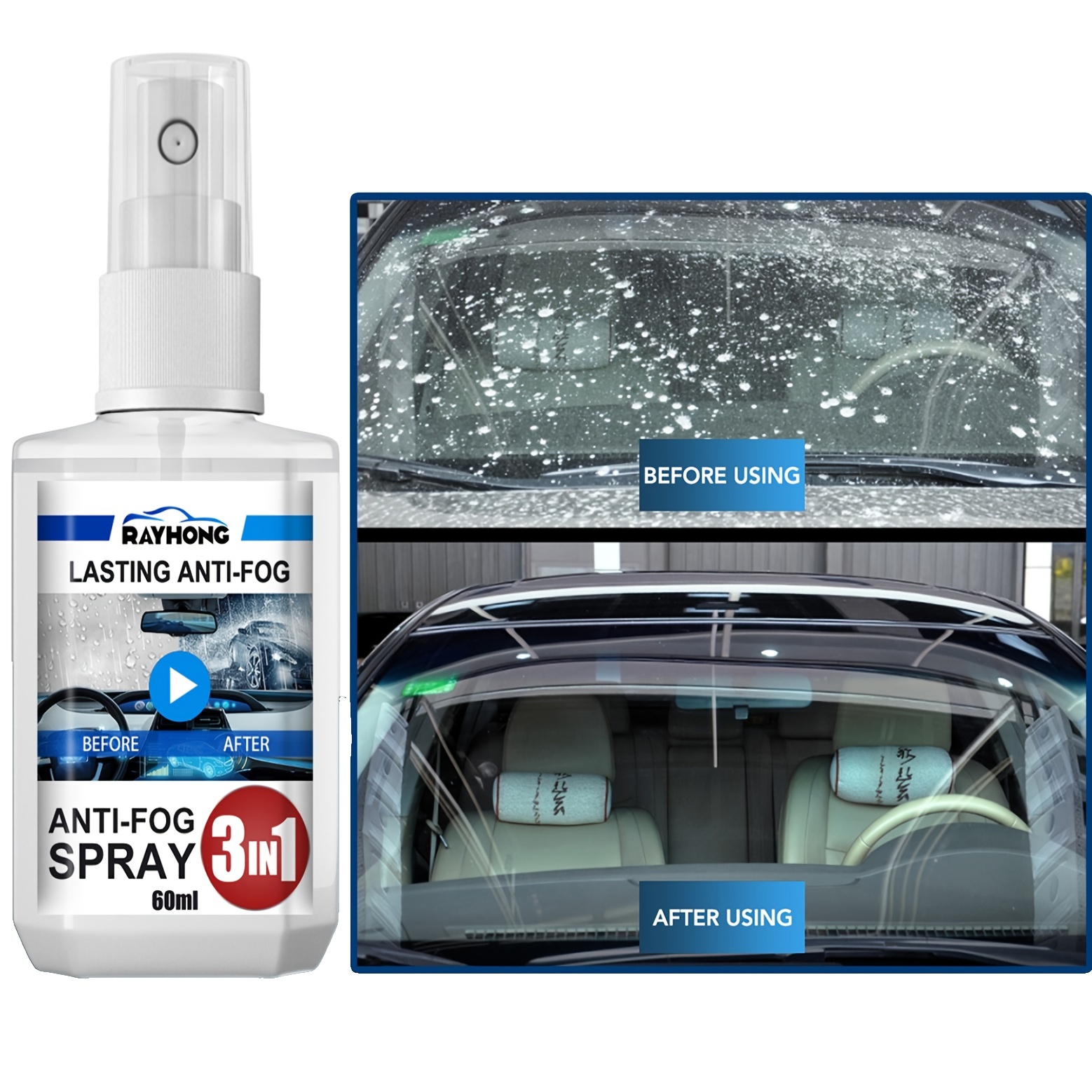 Agente antilluvia para vidrio de coche de 60ml, revestimiento repelente al  agua a prueba de lluvia Nano revestimiento súper hidrofóbico aerosol manten