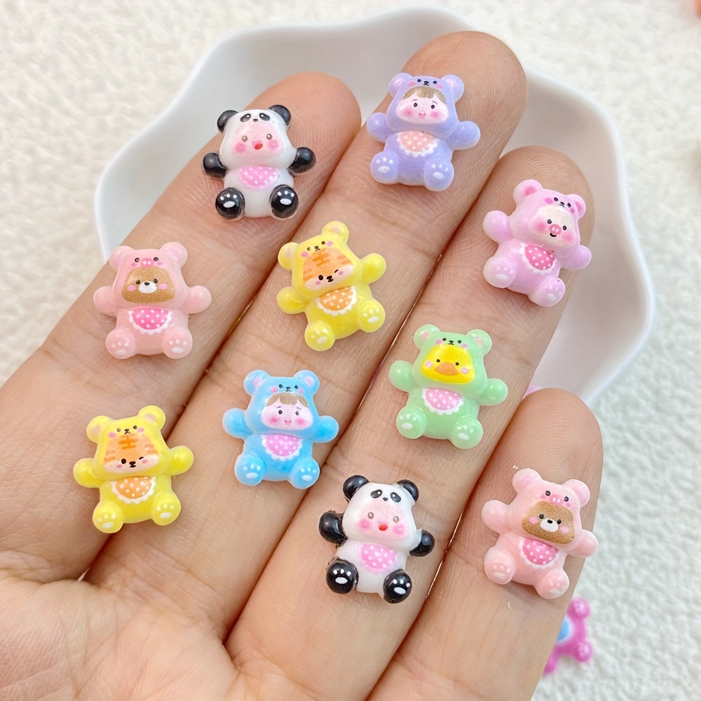 Cute Cartoon Bear Nail Art Charms - Mixed Color Resin Animal Jewelry For  Women's Diy Nail Art Decoration - Temu South Korea