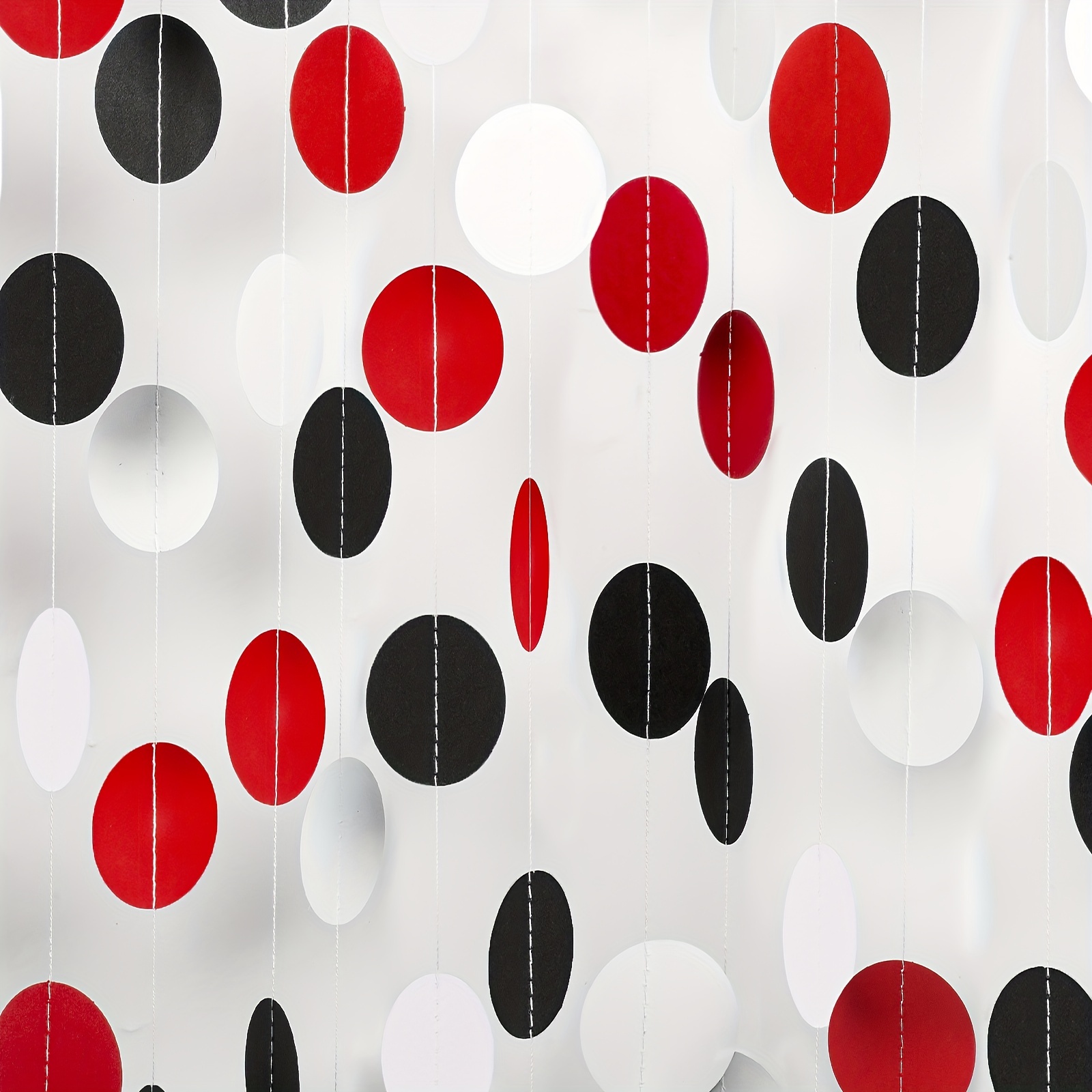 Red Banner with White and Black Floral Paper Decor Stock Image