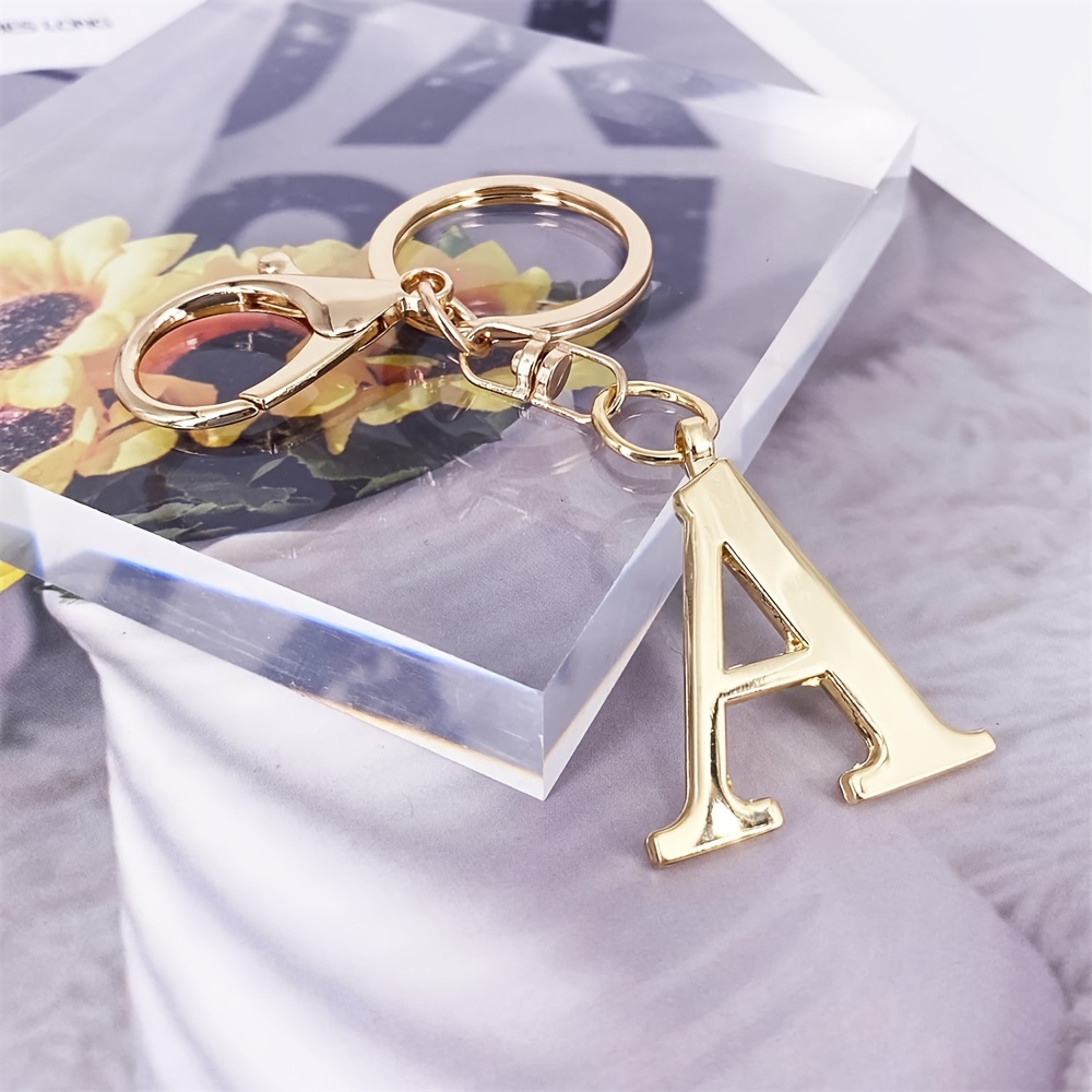 PATIKIL Initial Letter Keychain - A-Z Alphabet Pendant For Keys, Bag, Purse (Gold/Silver)