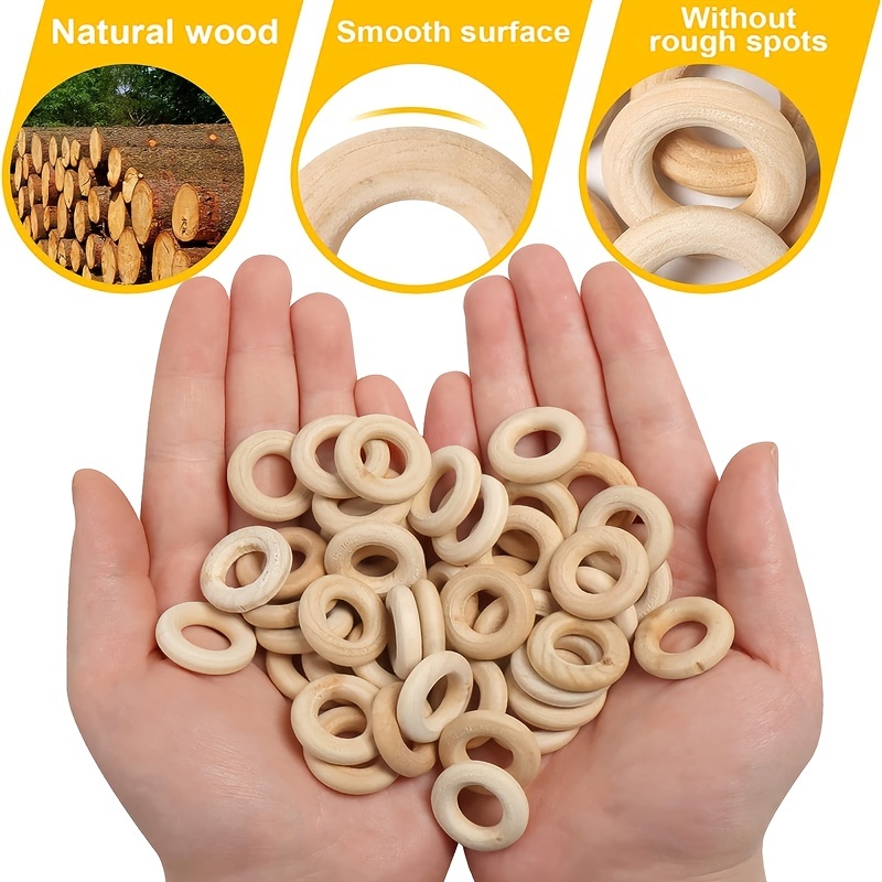 25pcs 70mm Wooden Circles for Crafts, Unfinished Round Wooden
