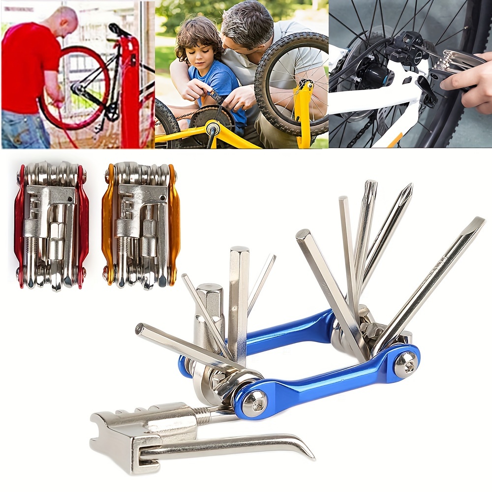 YBEKI Kit Herramientas Bicicleta, Reparación de pinchazos Bicicleta, Mini  Pump, Multi-Herramienta, Herramienta para C