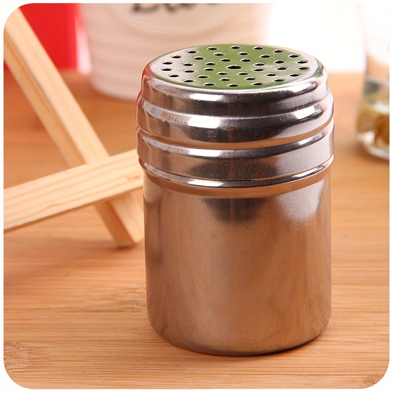 Stainless Steel Spice Jars Seasoning Cans Rotate Cover Salt Pepper