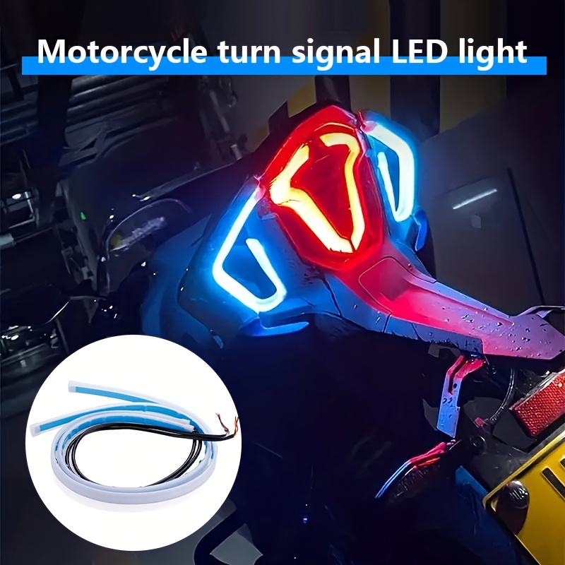 2 Pcs LED Clignotants Moto Anneau Bande de Fourche Lumière