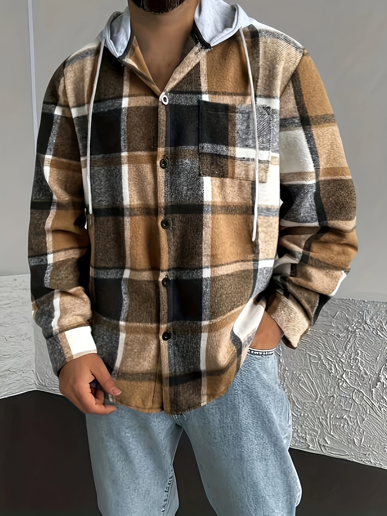 Plaid sweatshirt mens best sale