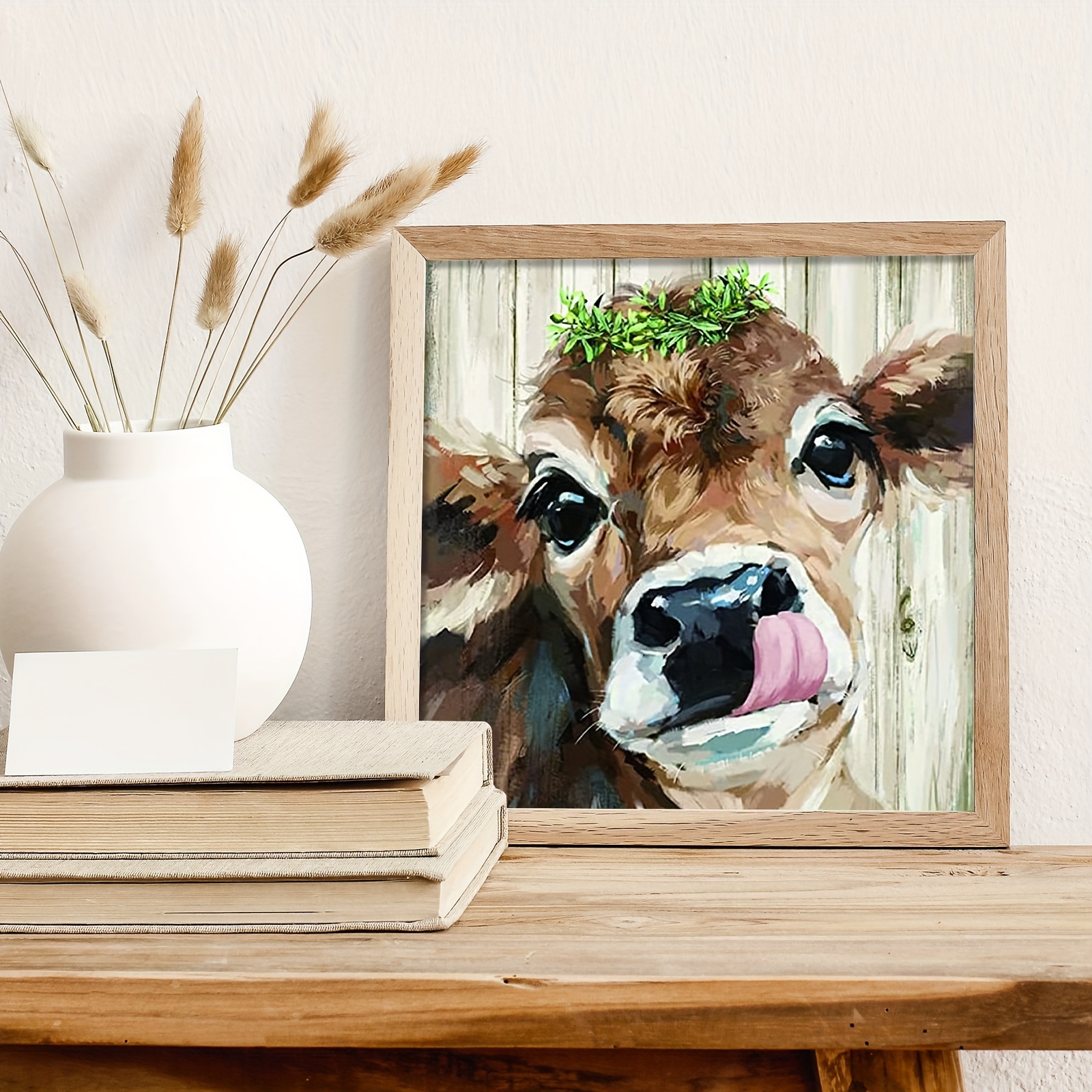 5D DIY Artificial Diamond Painting Cow Diamond Painting For Living Room  Bedroom Decoration 20*30cm/9.8in*11.8in