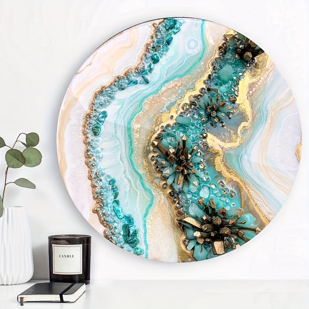 DIY Crystal Resin River Table Silicone Mold Big Size Round Tray Coaster  Molds Handicraft Plaster Concrete Cement Mold Home Decor