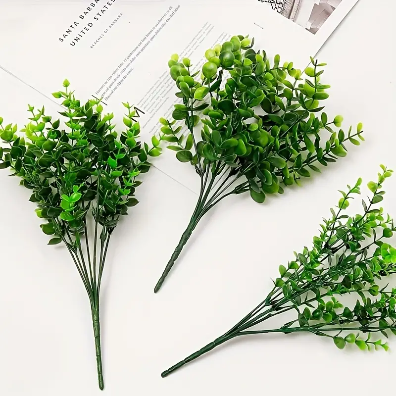 Artificial Greenery Plants Simulation Green Plant 7 Fork - Temu