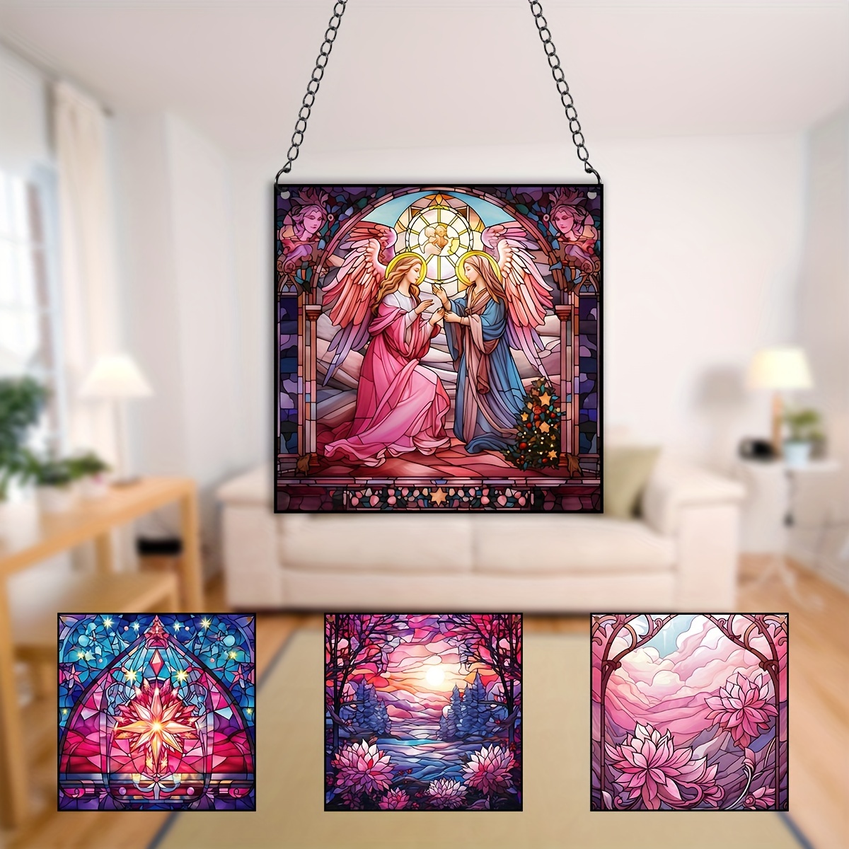 Suncatchers Stained Window Hanging Colorful Suncatcher Temu New Zealand