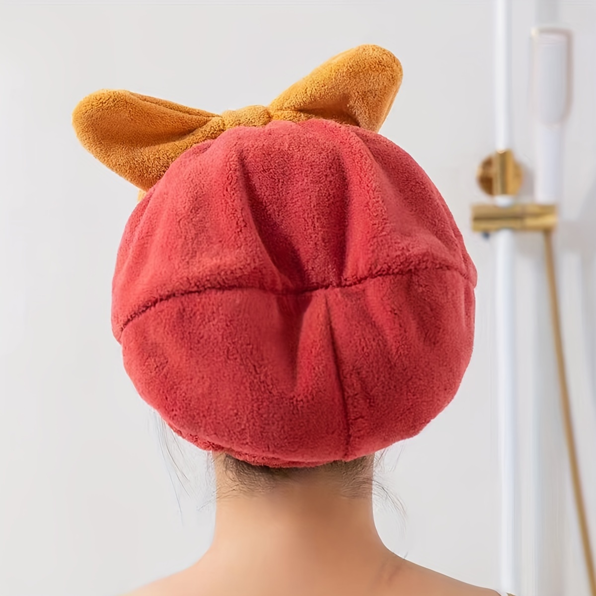 Acheter Bonnet pour cheveux secs super absorbant en velours corail, bonnet  de douche aux fruits, serviette pour cheveux secs épaissie, guimpe
