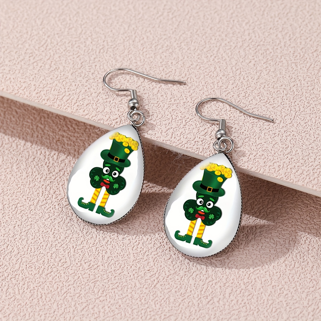 St. Patrick's Day Water Drop Earrings