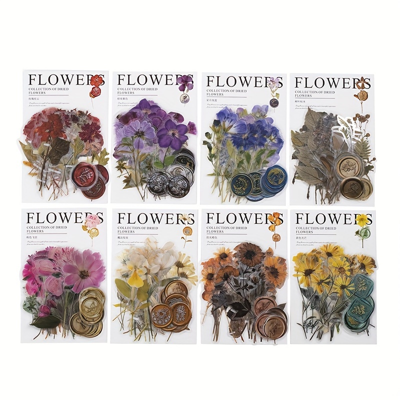  Scrapbooking Stickers(46pcs), Fecsam Pressed Flowers