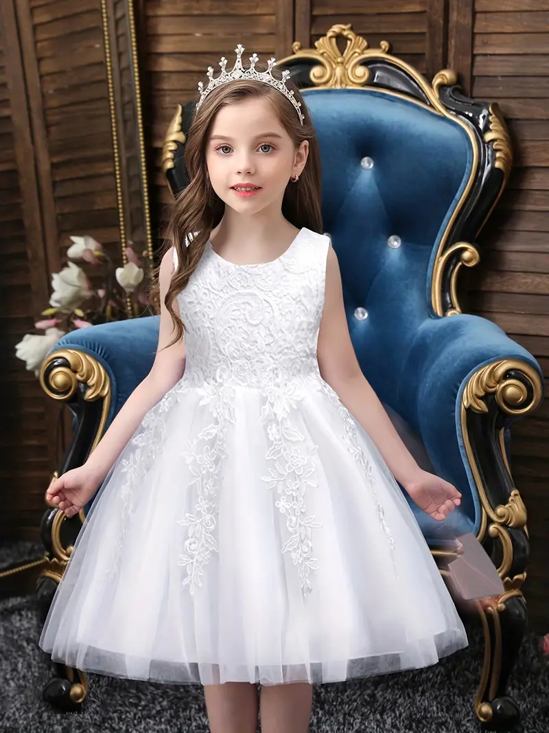 Baby's Gorgeous Gown Dress, Girl's Wedding Birthday Party Dress, Children's  Lace Princess Dress, Coquette Style