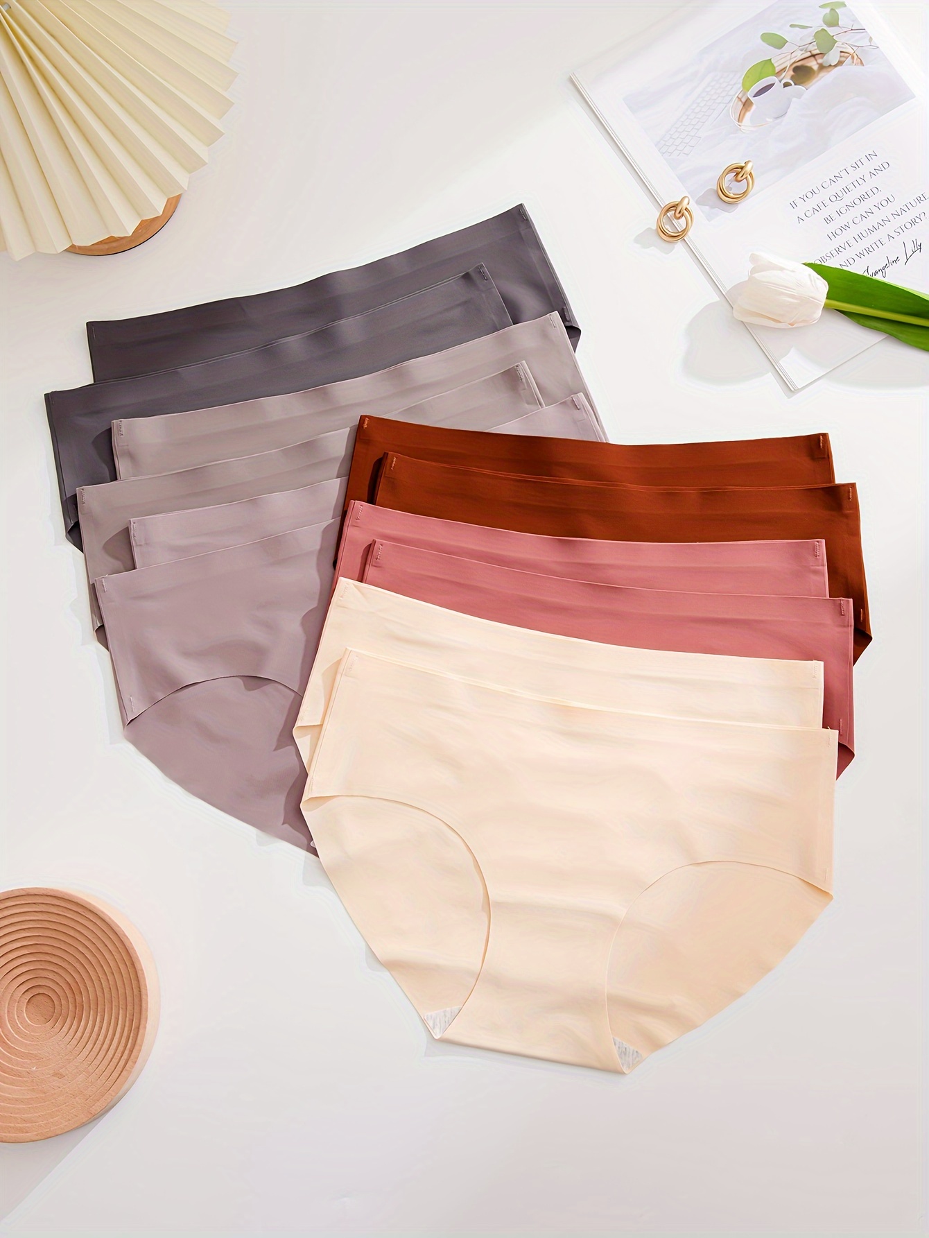 Solid Seamless Briefs Comfy Breathable Skin - Temu