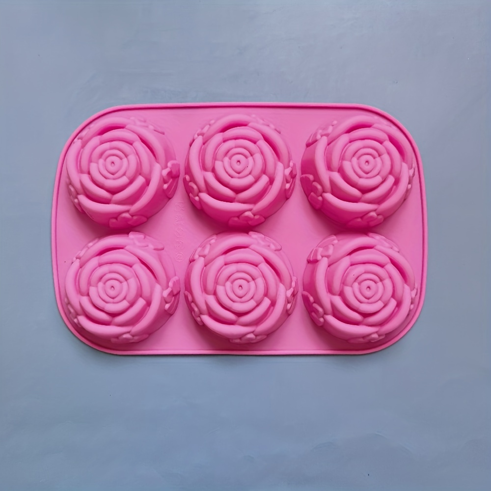 6 Cavity Rose Flower Silicone Mold Chocolate Tray Mould For - Temu