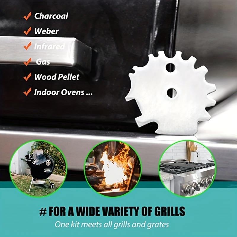  Grill Brush & Scraper Bristle Free, Safe Stainless Steel  Cleaning, All BBQ Grates, Gas or Charcoal Grills, Wood and Pellet Smoker, Weber