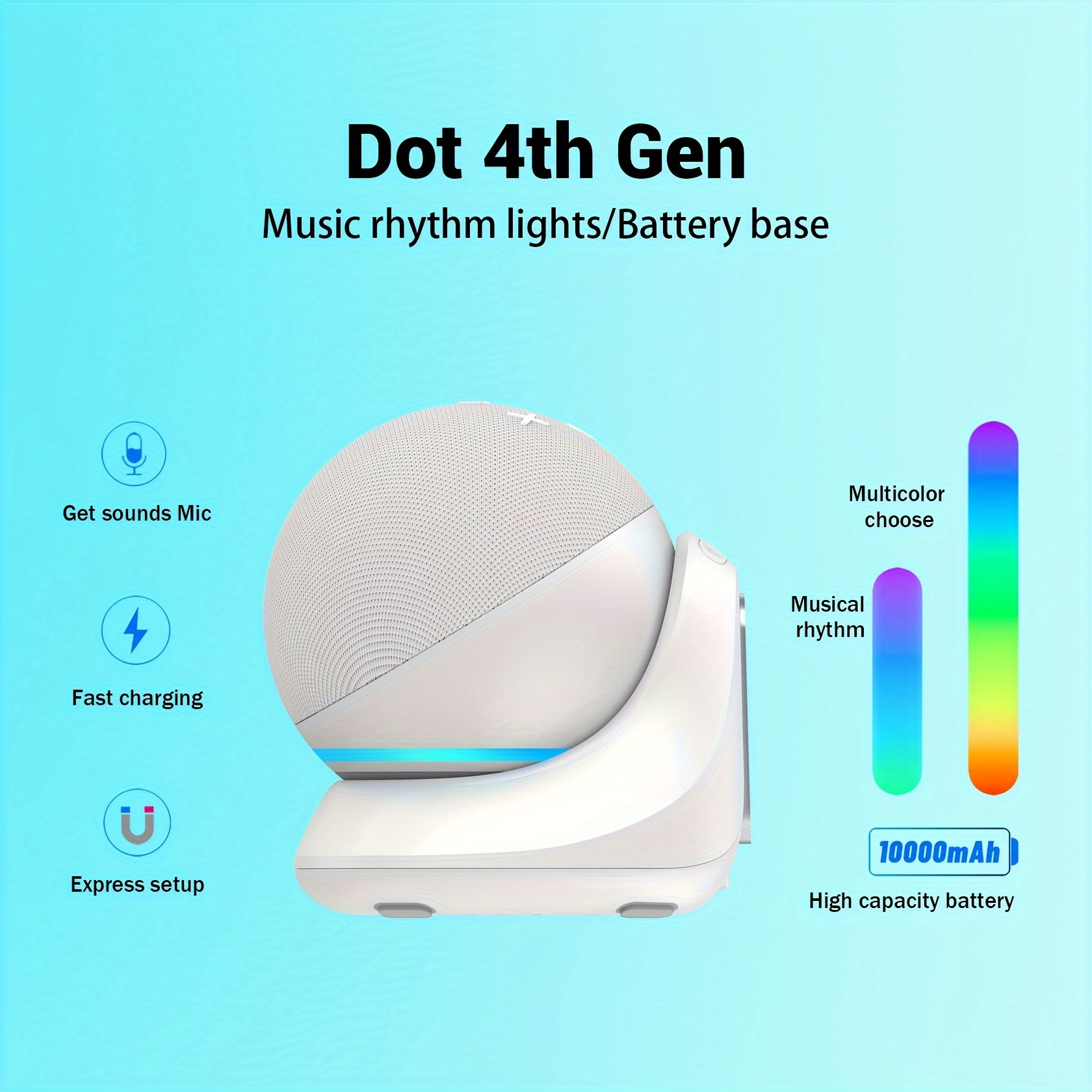 Echo Dot 4th Generation Battery Base Alexa Music Rhythm - Temu