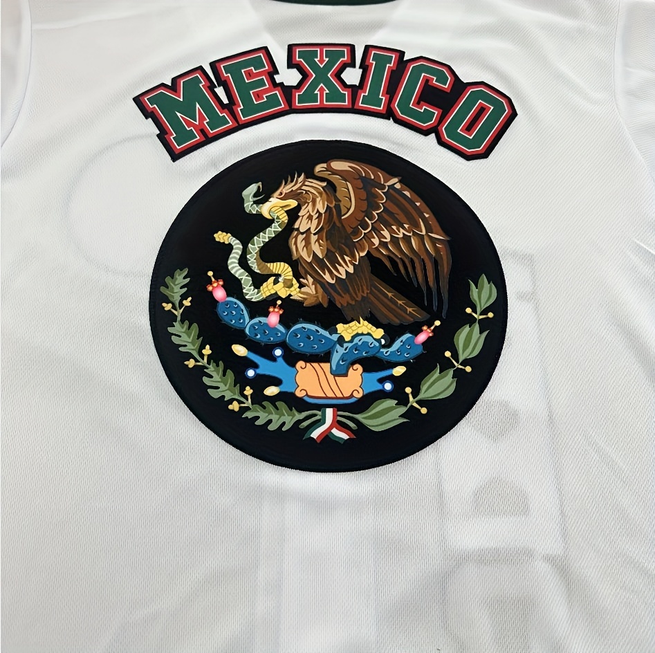 Women's Mexico Black Baseball Jersey Letter Printing V-neck Botton