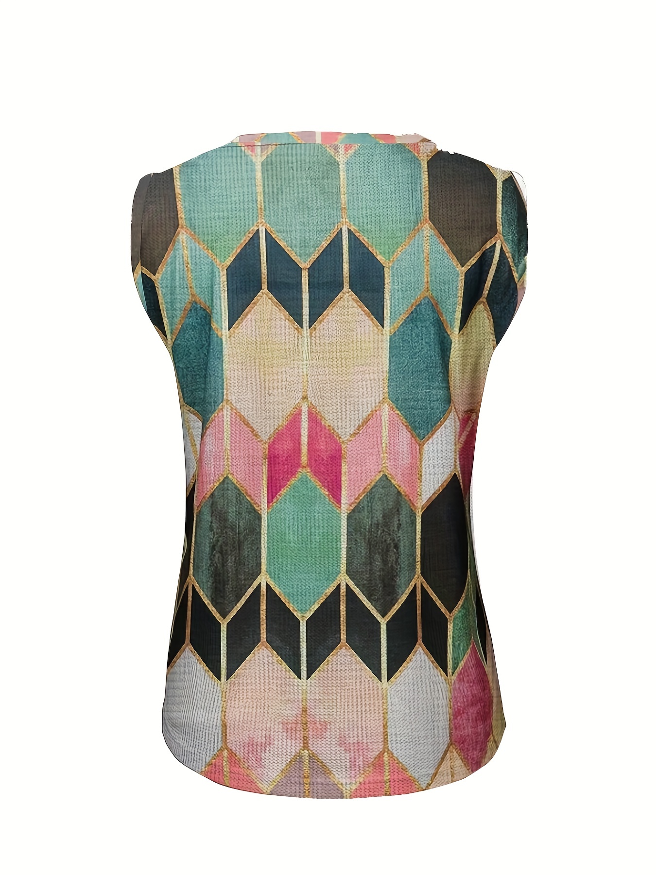 Graphic Print Tank Top V Neck Sleeveless