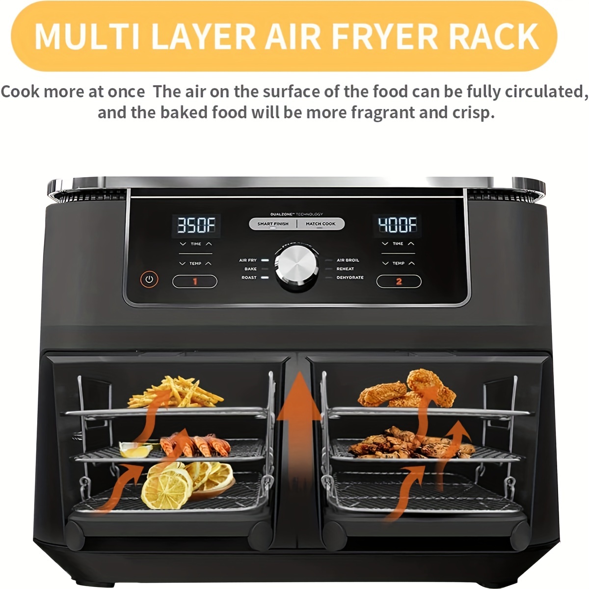 Air Fryer Rack For Ninja Dual Air Fryer,dehydrator Rack Air Fryer For Ninja  Dz201,dz401 Xl Air Frye